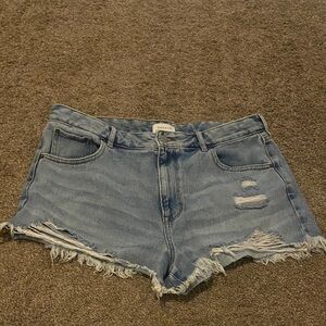 PacSun Light Blue Distressed Jean Shorts
